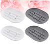 PRETYZOOM 4pcs Bathroom Soap Dish Holder Silicone Soap Drainer Tray Travel Case for Home Grey view 2