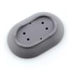 PRETYZOOM 4pcs Bathroom Soap Dish Holder Silicone Soap Drainer Tray Travel Case for Home Grey view 3