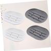 PRETYZOOM 4pcs Bathroom Soap Dish Holder Silicone Soap Drainer Tray Travel Case for Home Grey view 4