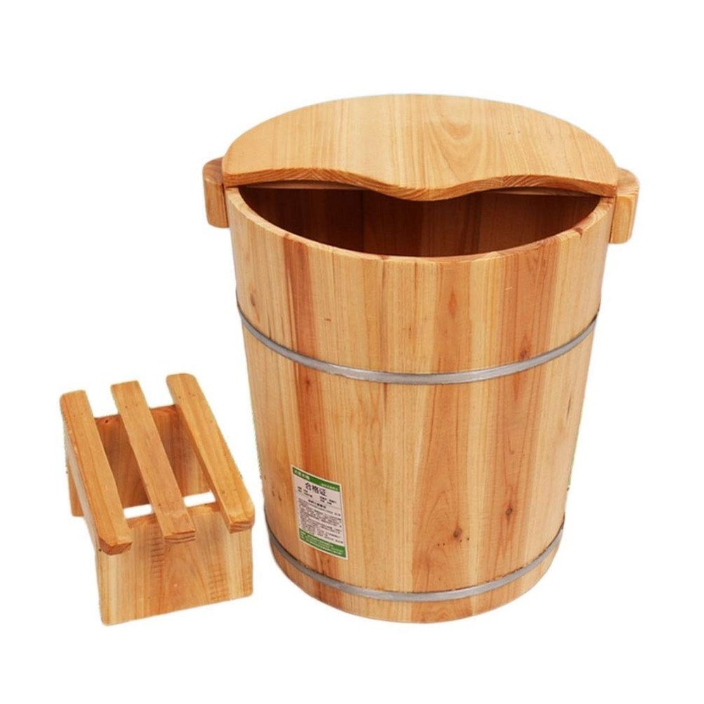 JIABAOCA Foot Spa Wooden Barrel Foot Basin for Adults,Foot Bath Spa Tub,Foot Tub for Soaking Feet,Foot Soak Bucket,Wood Bucket for Pedicure (Size : A) charitable