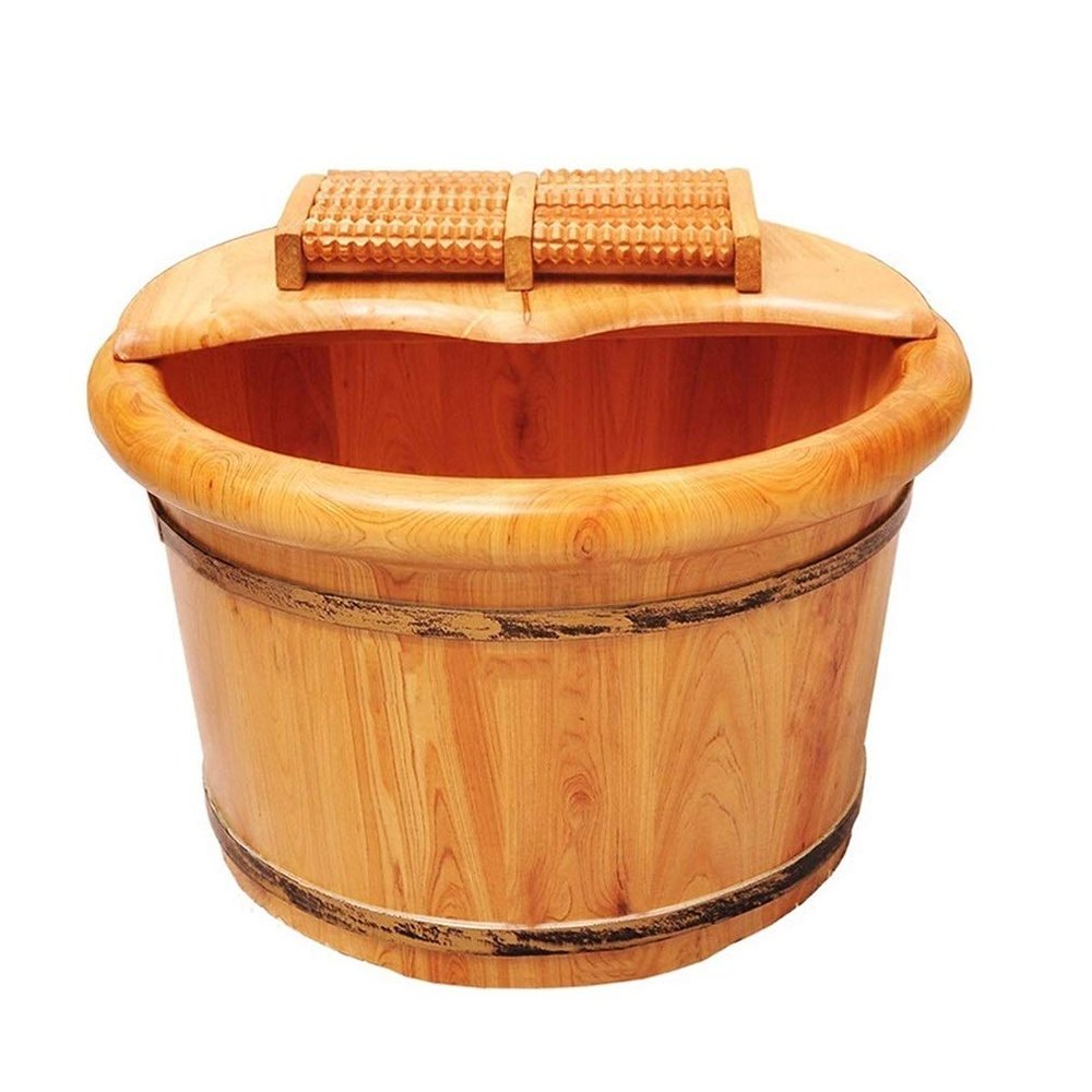 JIABAOCA Foot Barrel,Massage Wood Bath Bucket,Handmade,footbaths Smooth Surface,Bathroom Accessories charitable