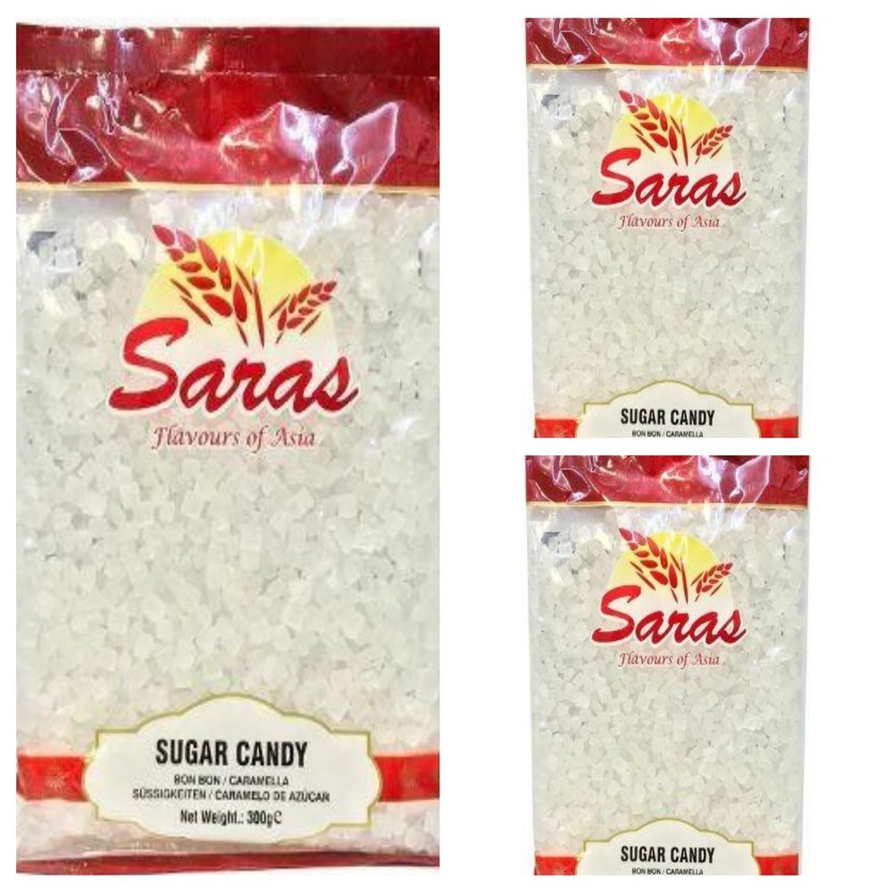 Saras Sugar Candy 300g (Pack of 3) | Pure and Sweet Delight | Versatile Sweetening | Hard Candies | Fondants