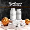 Zinc & Copper Supplement + Probiotics  3 Months Supply  One Per Day - 25 mg Zinc Picolinate Vitamin Pills - Essential Minerals Supplements  2 Billion CFUs Probiotic  Vegan, Non-GMO - 90 Capsules view 3