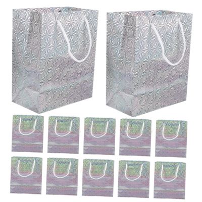 Ciieeo 12pcs Laser Paper Bags Favor Bags Handles for Wedding Party Gifts Candy Treats