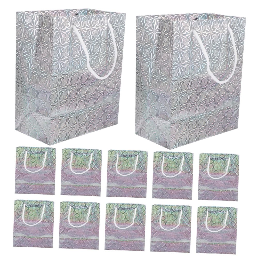 Ciieeo 12pcs Laser Paper Bags Favor Bags Handles for Wedding Party Gifts Candy Treats
