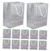 Ciieeo 12pcs Laser Paper Bags Favor Bags Handles for Wedding Party Gifts Candy Treats view 1