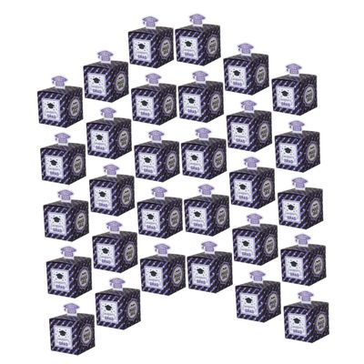 Ciieeo 50pcs Graduation Candy Box Square Paper Box for Graduation Party Favors Candy Case for Party Decor Favor