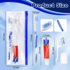 Disposable Toothbrushes with Toothpaste Individually Wrapped,Travel Kit with Plastic Zip Bag,Toothbrush Head Cover, Floss Pick,25gram Toothpaste,Bulk Toothbrush for Homeless,Travel,Hotel(Pack of 15) view 2