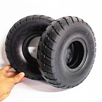 10 inch Solid Rubber Tire, 4.10/3.50-4 Heavy Duty Tubeless Puncture Proof Electric Scooters Tyres, Trolley Mobility Scooter Tyre 260X85 Solid Tire 3.00-4
