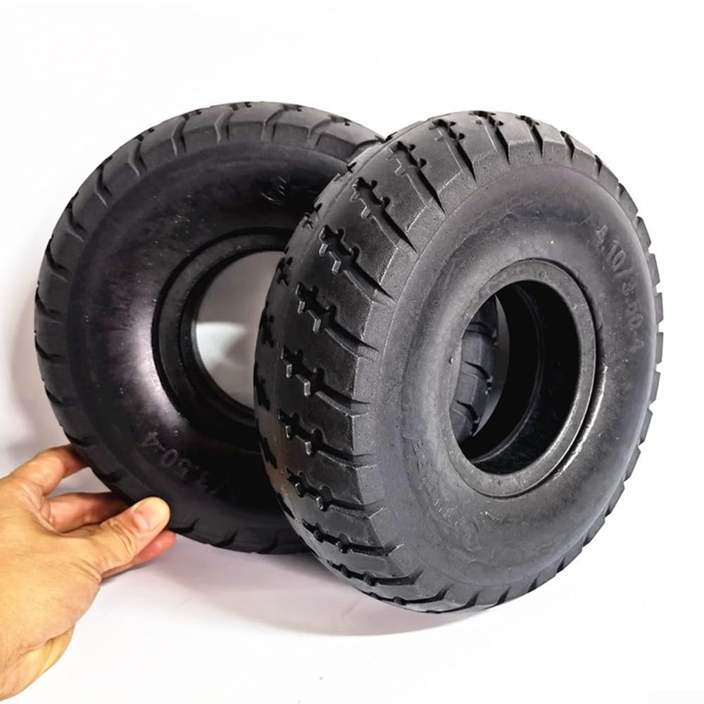 10 inch Solid Rubber Tire, 4.10/3.50-4 Heavy Duty Tubeless Puncture Proof Electric Scooters Tyres, Trolley Mobility Scooter Tyre 260X85 Solid Tire 3.00-4