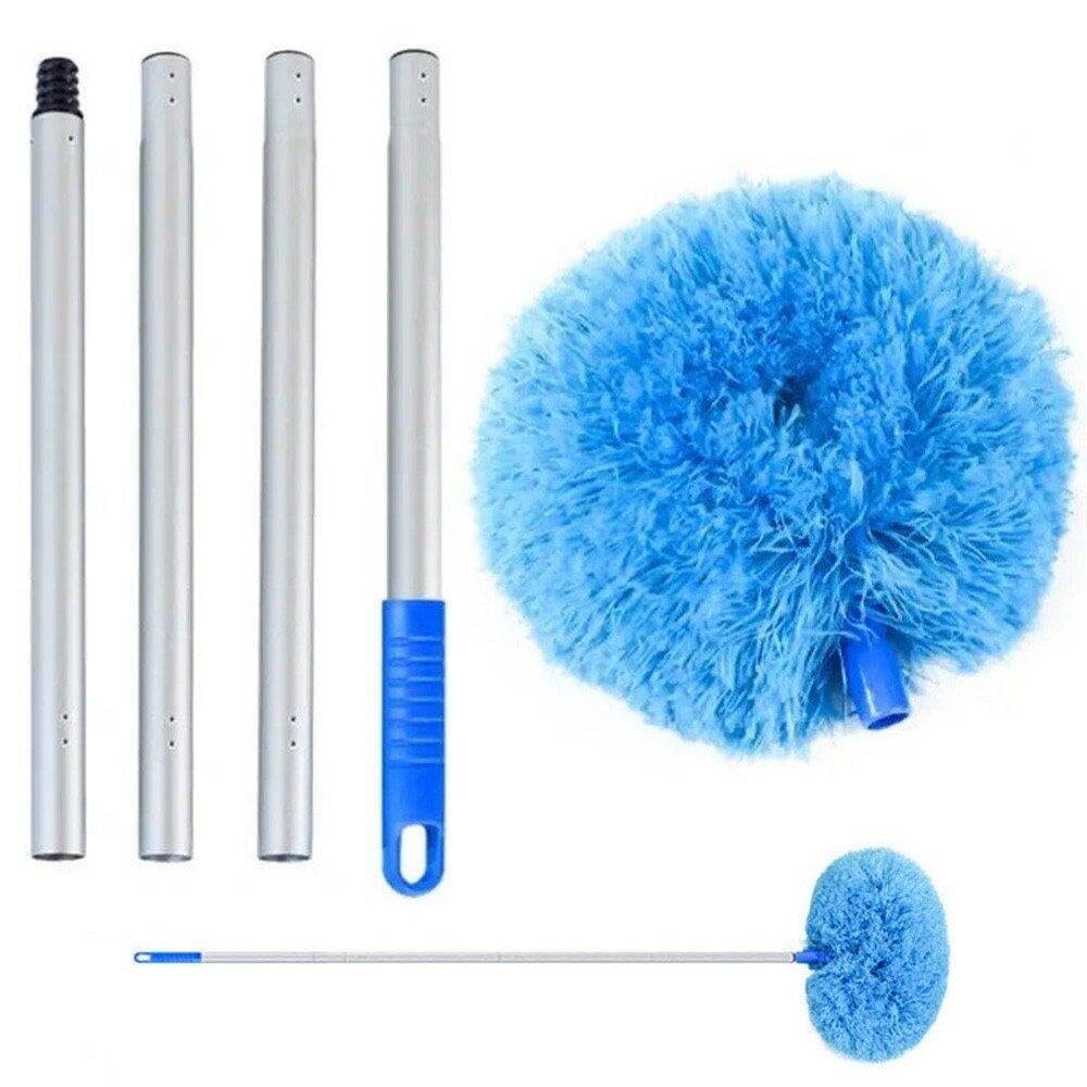 Casiler Microfiber Duster Telescoping Cleaning Pole High Ceiling Fan Cleaner Feather Duster Spider Web Pole for Blinds Wall