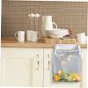 Zerodeko Wall-Mounted Garbage Bag Holder Foldable Trash Bag Rack Gray Plastic Shelf Kitchen Storage Organizer for Home Bathroom Waste Disposal view 2