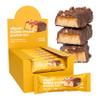 Vilgain Double Trouble Protein Bar (12x55g) Salted Caramel Peanut Two-layer nut bar with 16g of protein & stevia sweetness, Bar ideal for muscle building & snacking