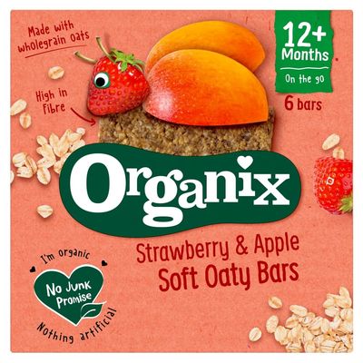 Organix Strawberry & Apple Soft Oaty Bars, 12+ Months, 6 x 23g