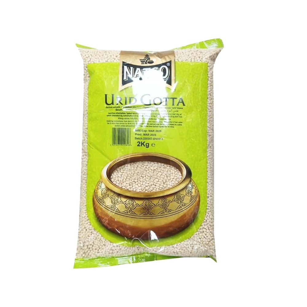 FreshCart Basics Natco Urid Gota 2Kg Lentils For Traditional Cooking And Healthy Dishes Authentic Indian Cuisine, PACK OF 1