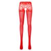 GRRKDFQ Sexy Underwear Female Naughty See-Through Stockings Pantyhose with Exposed Crotch,Red,XL view 1