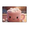 Flannel Carpet Cute Marshmallow Hot Chocolate Pattern 60 x 39 in Non-Slip, Durable Suitable for Living Room and Office Bedroom view 1