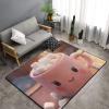 Flannel Carpet Cute Marshmallow Hot Chocolate Pattern 60 x 39 in Non-Slip, Durable Suitable for Living Room and Office Bedroom view 2