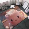 Flannel Carpet Cute Marshmallow Hot Chocolate Pattern 60 x 39 in Non-Slip, Durable Suitable for Living Room and Office Bedroom view 3