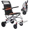Lightweight Foldable Wheelchair for Adults - Ideal for Elderly - Portable Aluminum Alloy Transport Chair with Hand Brake and Widened Seat view 1