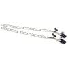 Breast Nipple Clamps Leather Collar Choker Necklace, Adjustable Non Piercing Nipple Jewelry,Nipple Clamps for Sex Pleasure Nipple Clips with Metal Chain (Black+Red) view 3