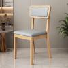 Solid Wood Dining Chair Modern Kitchen Island Furniture Stool 2 Pcs Set, Backrest Scientific Cloth Cushion, Sitting Height 42 cm view 2