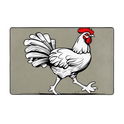 Flannel Carpet Walking Chicken Pattern 60 x 39 in Non-Slip, Durable Suitable for Living Room and Office Bedroom