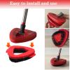 Fazlynyi Spin Mop Replacement Handle and Mop Base Replacements for O Cedar EasyWring 1-Tank Spin Mop System,4-Section Iron Mop Handle 30-58in and 1 Mop Base and 1 Scrub Brush Cover Set Combo, Red view 4