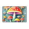 Flannel Carpet Cute Colored Mushrooms Picture 60 x 39 in Non-Slip, Durable Suitable for Living Room and Office Bedroom view 1