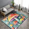 Flannel Carpet Cute Colored Mushrooms Picture 60 x 39 in Non-Slip, Durable Suitable for Living Room and Office Bedroom view 2