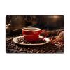 Flannel Carpet Coffee Cup and Coffee Beans Picture 60 x 39 in Non-Slip, Durable Suitable for Living Room and Office Bedroom view 1