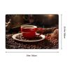Flannel Carpet Coffee Cup and Coffee Beans Picture 60 x 39 in Non-Slip, Durable Suitable for Living Room and Office Bedroom view 2