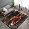 Flannel Carpet Coffee Cup and Coffee Beans Picture 60 x 39 in Non-Slip, Durable Suitable for Living Room and Office Bedroom view 3