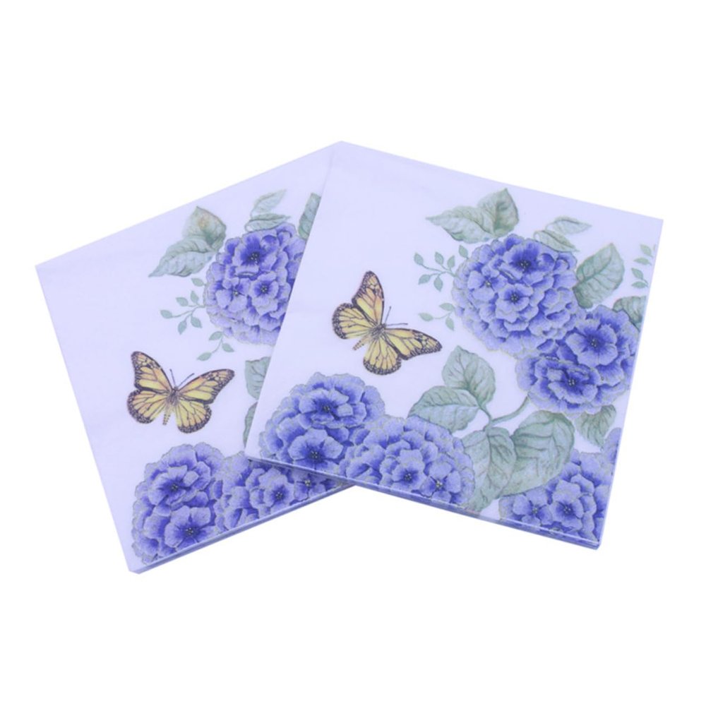 minkissy 60pcs Elegant Purple Butterfly Party Supplies Printed Napkins for Wedding Banquet Decor