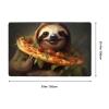 Flannel Carpet Pizza Sloth Picture 60 x 39 in Non-Slip, Durable Suitable for Living Room and Office Bedroom view 3
