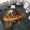 Flannel Carpet Pizza Sloth Picture 60 x 39 in Non-Slip, Durable Suitable for Living Room and Office Bedroom view 4