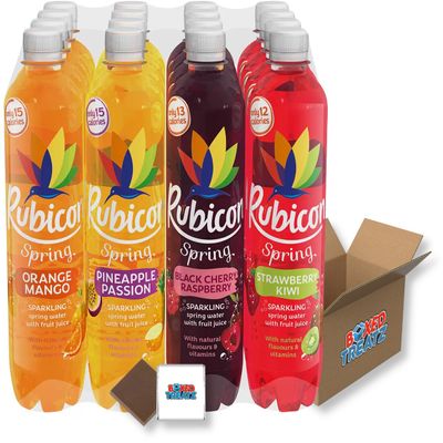 Rubicon Sparkling Spring Water Mixed Pack (16x500ml) - Sparkling Spring Water & Real Fruit Juice Boxed Treatz