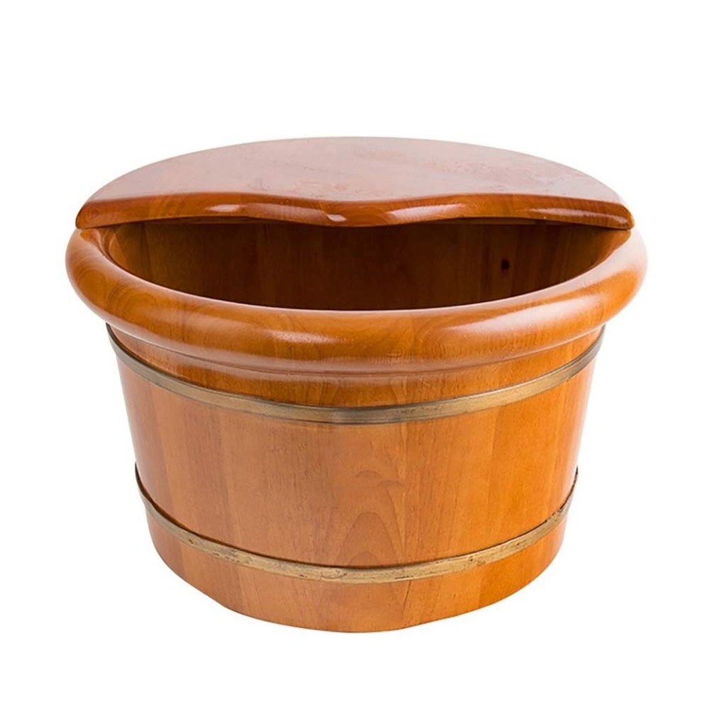 ZXNANA Bucket For Foot Bath,Sauna Accessories Sauna Bucket Water Bucket,Handmade Wooden Footbath Tubs,Foot Relaxing Barrel (Color : B) charitable