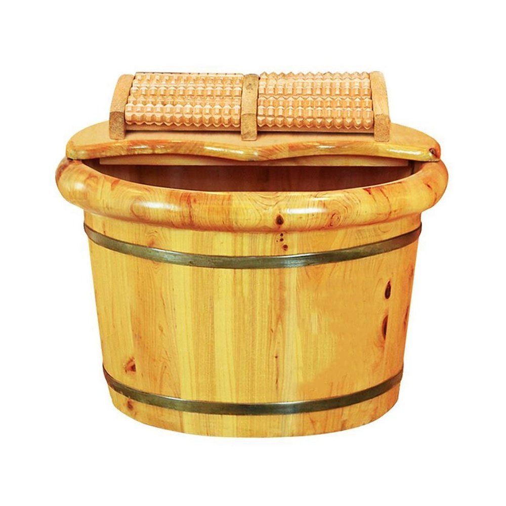 ZXNANA Bucket For Foot Bath,Sauna Accessories Sauna Bucket Water Bucket,Handmade Wooden Footbath Tubs,Foot Relaxing Barrel (Color : B) charitable