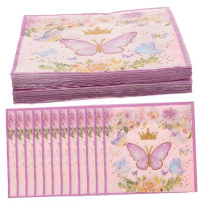 minkissy Butterfly Napkins 2 Boxes of Patterned Paper Napkins Mother's Day 20pcs/Box