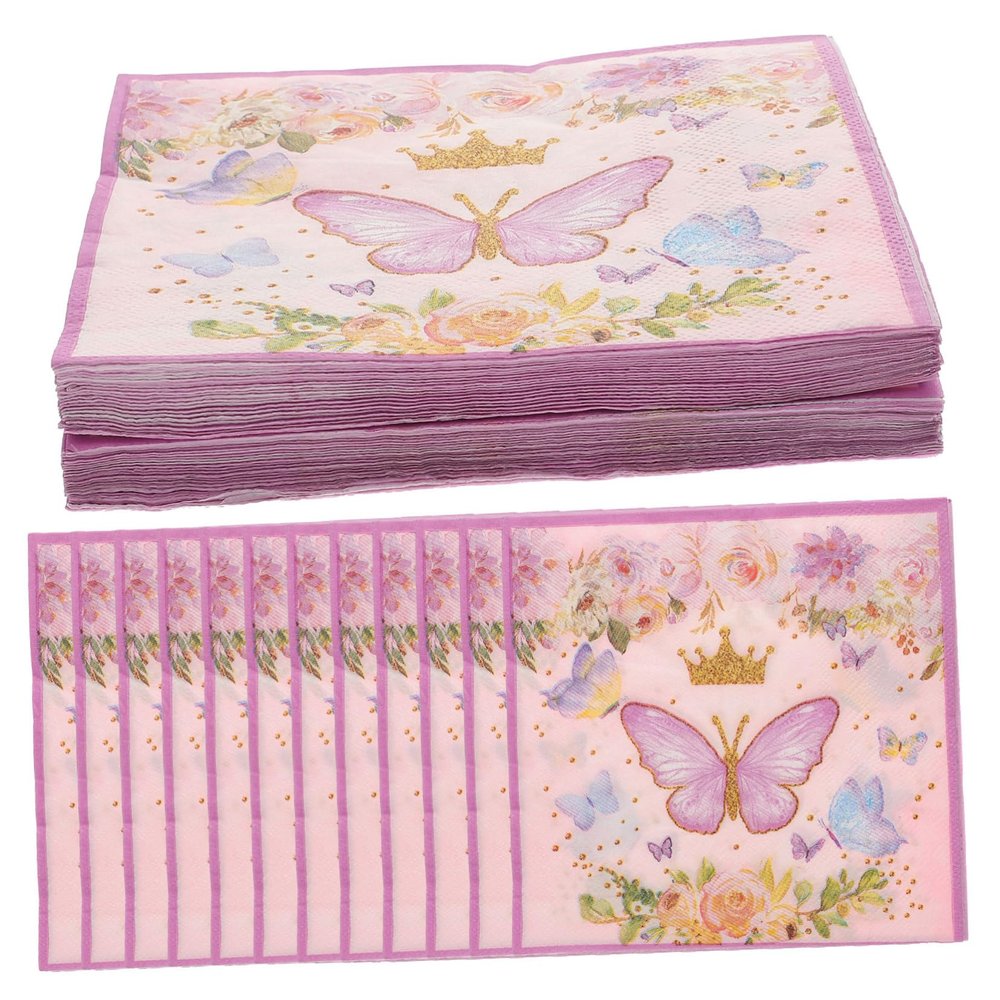 minkissy Butterfly Napkins 2 Boxes of Patterned Paper Napkins Mother's Day 20pcs/Box