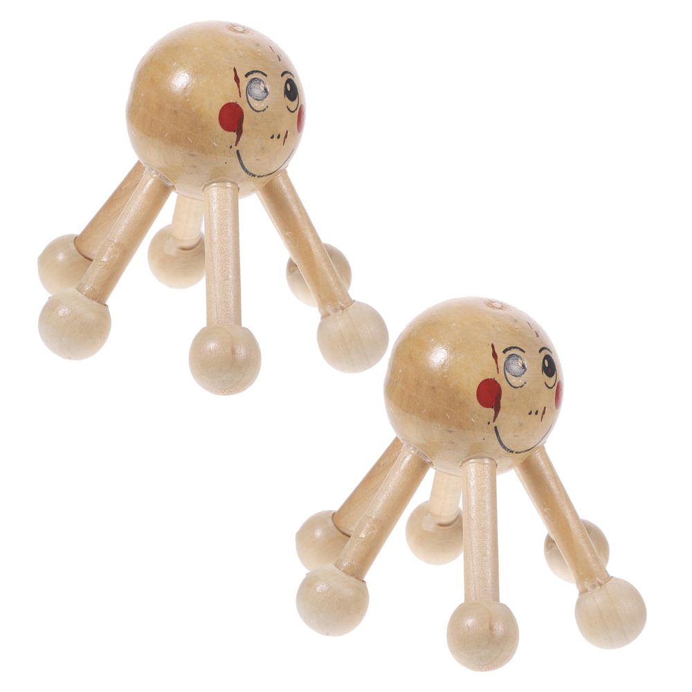 minkissy Wooden Scalp Massager for Hair Relief 2pcs Head Massager Scalp Claw Tool for Wet Dry Hair