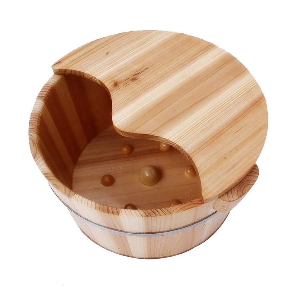 ZXNANA Bucket For Foot Bath,Sauna Accessories Sauna Bucket Water Bucket,Handmade Wooden Footbath Tubs,Foot Relaxing Barrel (Color : B) charitable