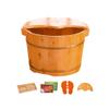 ZXNANA Sauna BucketPure Wood Bathtub BucketHandmade Sauna Accessories For Footbath TubsFoot Relaxing Bath Barrel (Color : C) charitable view 1