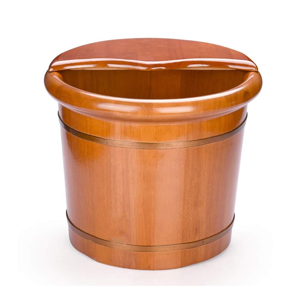 ZXNANA Sauna Wooden Bucket,Spa, Sauna,Soak,Handmade Massage Bucket Foot Bath,Foot Spa Wash Bucket Feet Bath Basin Tub charitable