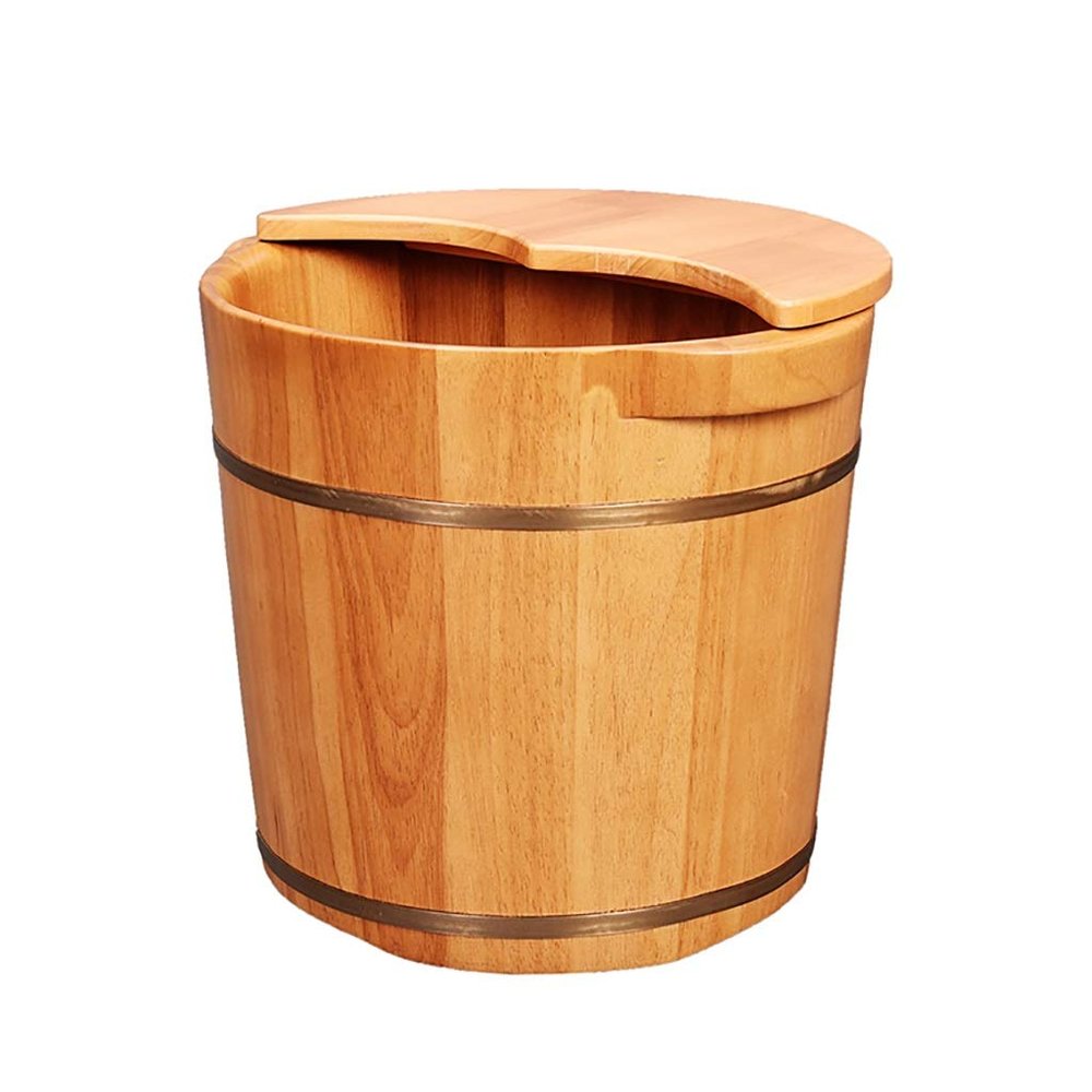 ZXNANA Bucket For Foot Bath,Sauna Accessories Sauna Bucket Water Bucket,Handmade Wooden Footbath Tubs,Foot Relaxing Barrel (Color : B) charitable