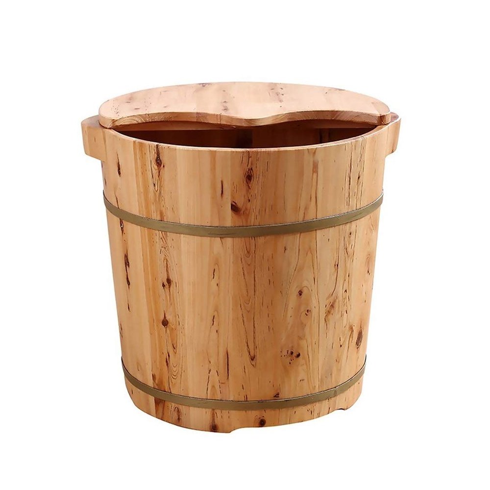 ZXNANA Sauna Wooden Bucket,Spa, Sauna,Soak,Handmade Massage Bucket Foot Bath,Foot Spa Wash Bucket Feet Bath Basin Tub charitable
