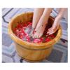 Foot Soaker Tub,Wooden Foot Soak Tub Wooden Foot Basin,Solid Wood Foot Tub, Pedicure Bowl Spa Massage Pedicure Barrels Household Foot Bath Barrel charitable view 2