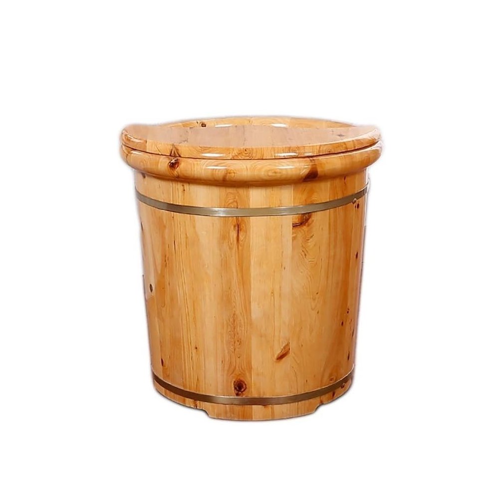 ZXNANA Sauna Wooden Bucket,Spa, Sauna,Soak,Handmade Massage Bucket Foot Bath,Foot Spa Wash Bucket Feet Bath Basin Tub (Color : B) charitable