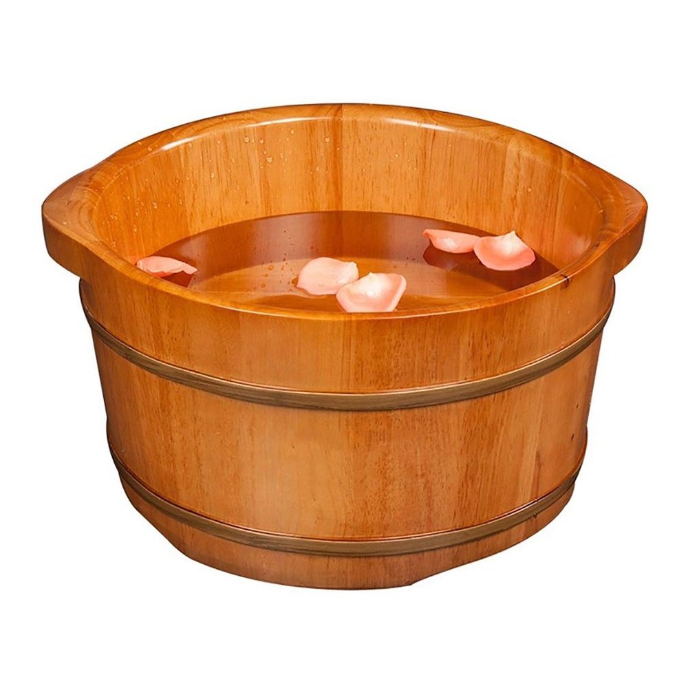 ZXNANA Sauna Wooden Bucket,Spa, Sauna,Soak,Handmade Massage Bucket Foot Bath,Foot Spa Wash Bucket Feet Bath Basin Tub charitable